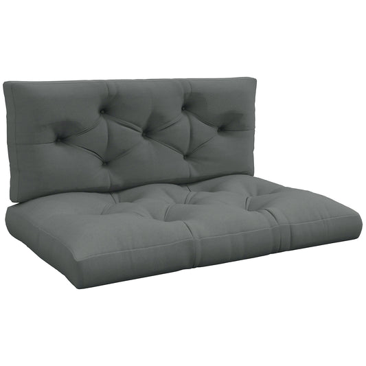 Photo of Outsunny Seat and Back Padded Pallet Cushion Set - Light Grey in Grey colour on a white background