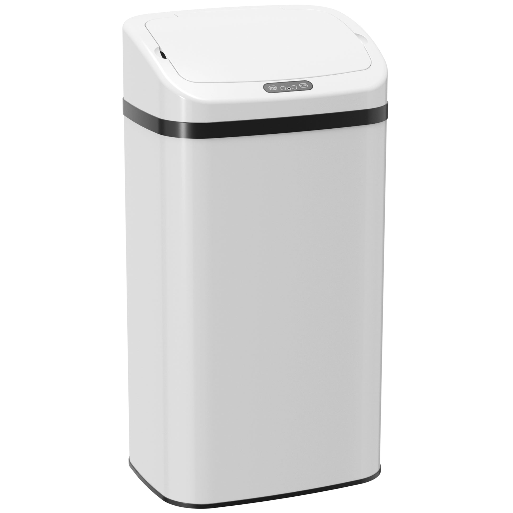 Photo of HOMCOM 48L Stainless Steel Sensor Bin - White in White colour on a white background