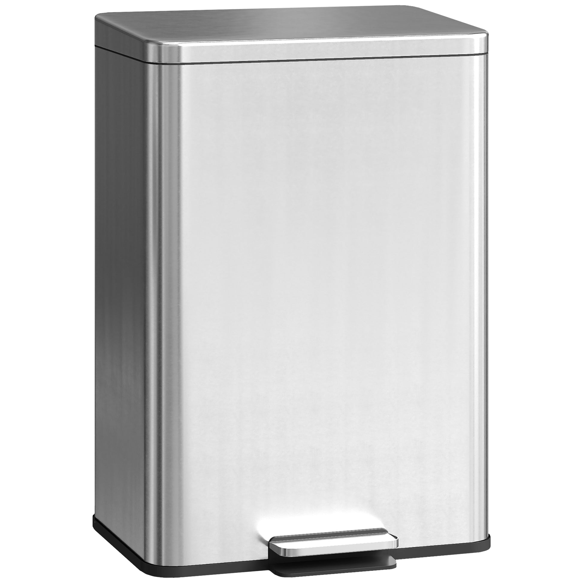 Photo of HOMCOM 20L Kitchen Bin with Soft-Close Lid and Stay-Open Function, Stainless Steel Pedal Bin with Removable Inner Bucket for Kitchen, Office, Home, Silver Tone in Tone colour on a white background