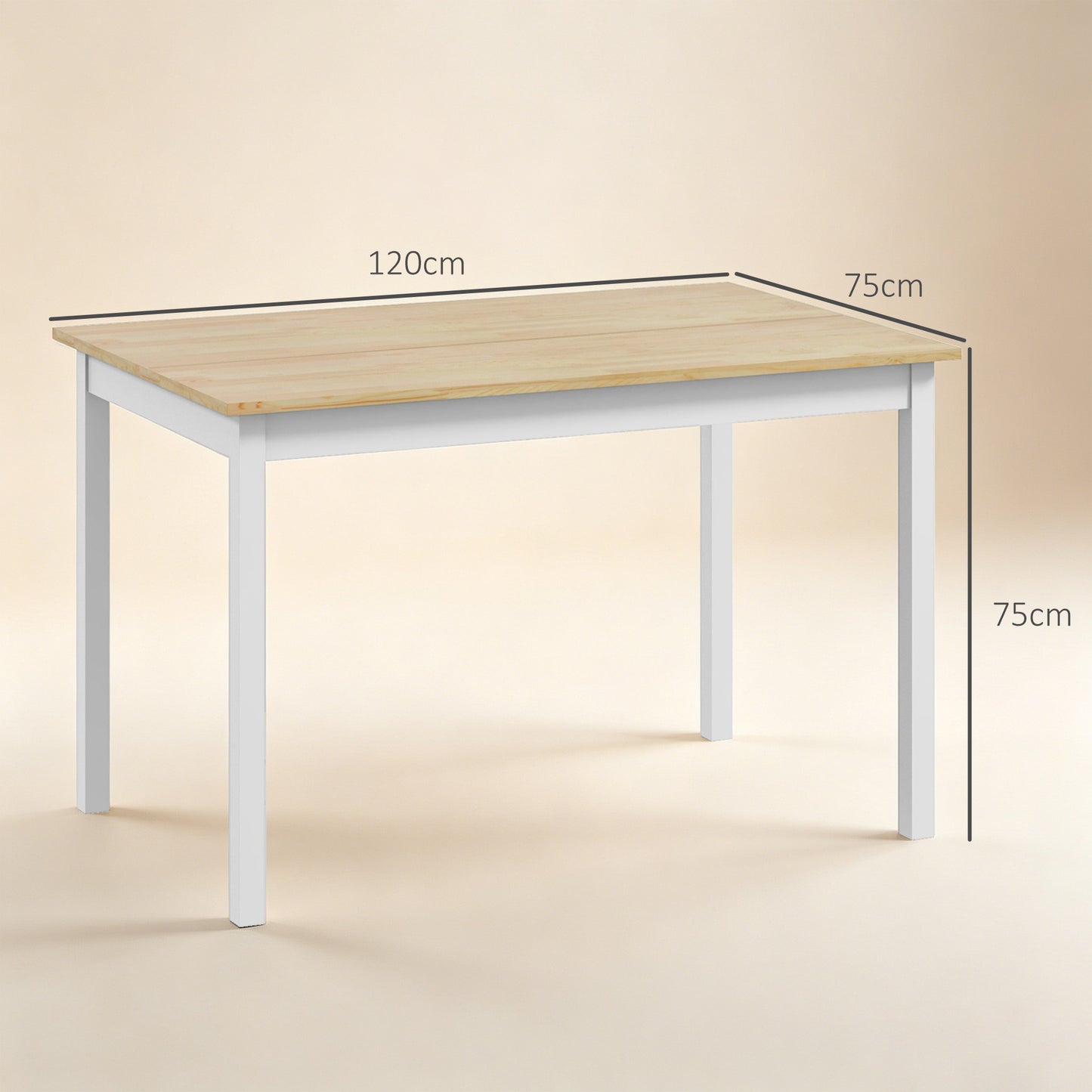 HOMCOM Four-Seater Farmhouse-Style Wooden Table