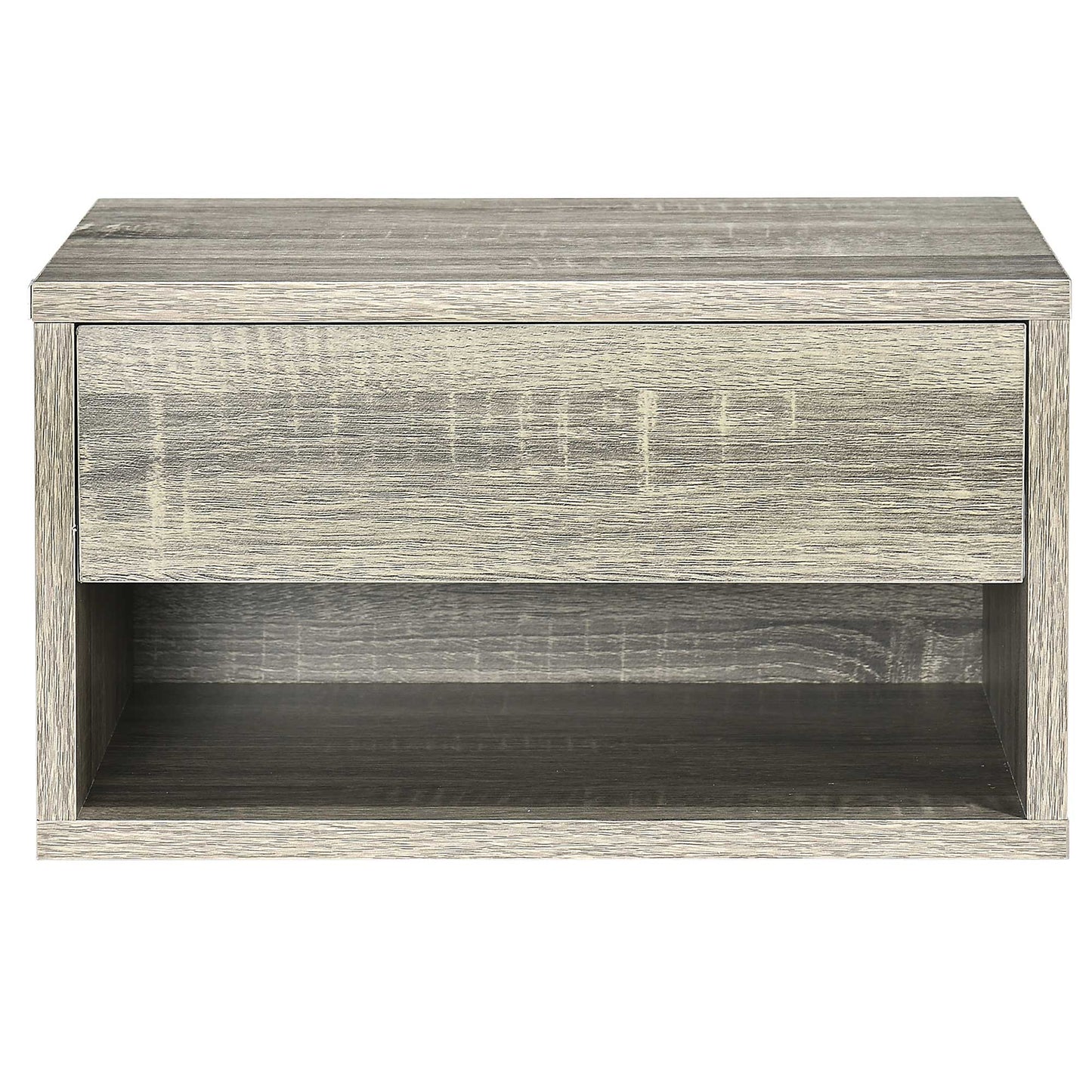 HOMCOM Floating Bedside Tables Set of 2, Wall Mounted Nightstand, Grey Wood Effect