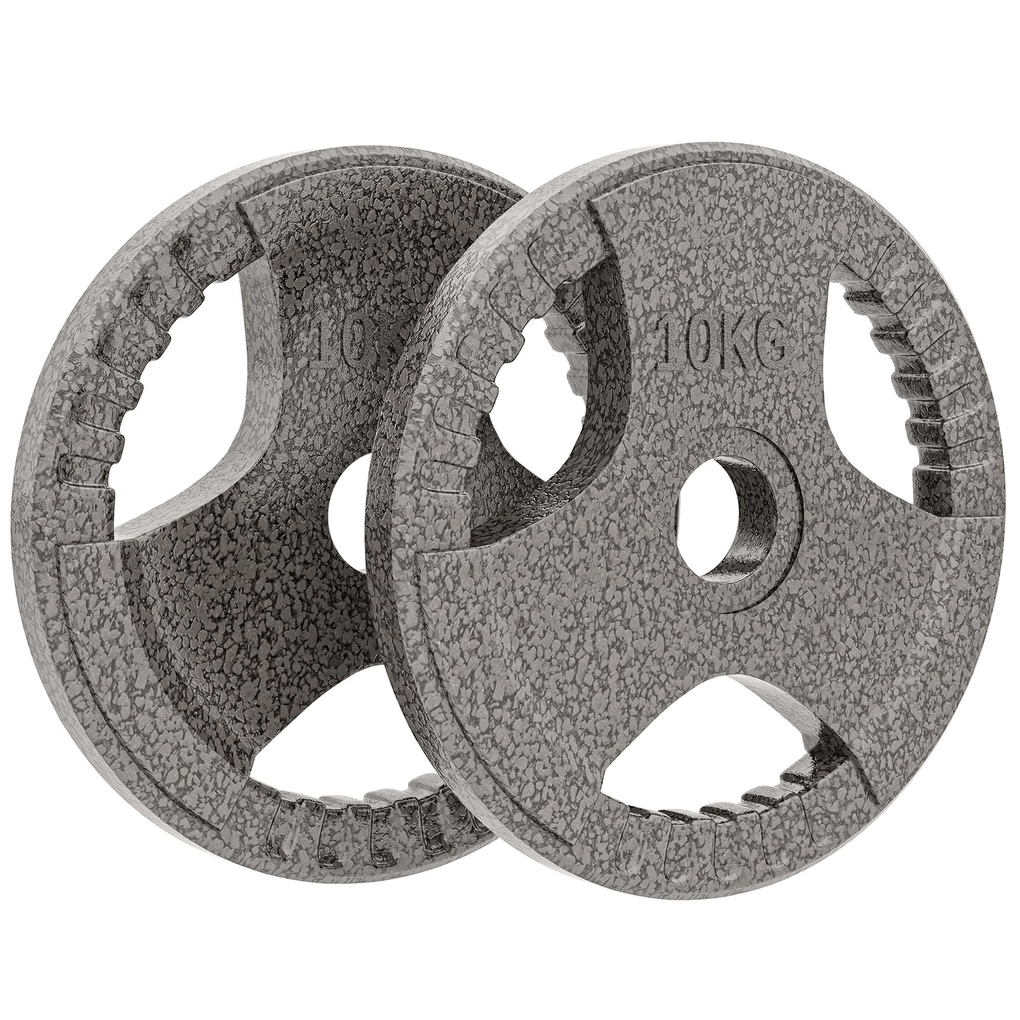 Photo of HOMCOM Set of 2 Cast Iron Weight Plates for 2 inch/5cm Hole Dumbbell Handle Bar, 20kg Dumbbell Plates Barbell Weight 2 x 10kg in 10kg colour on a white background
