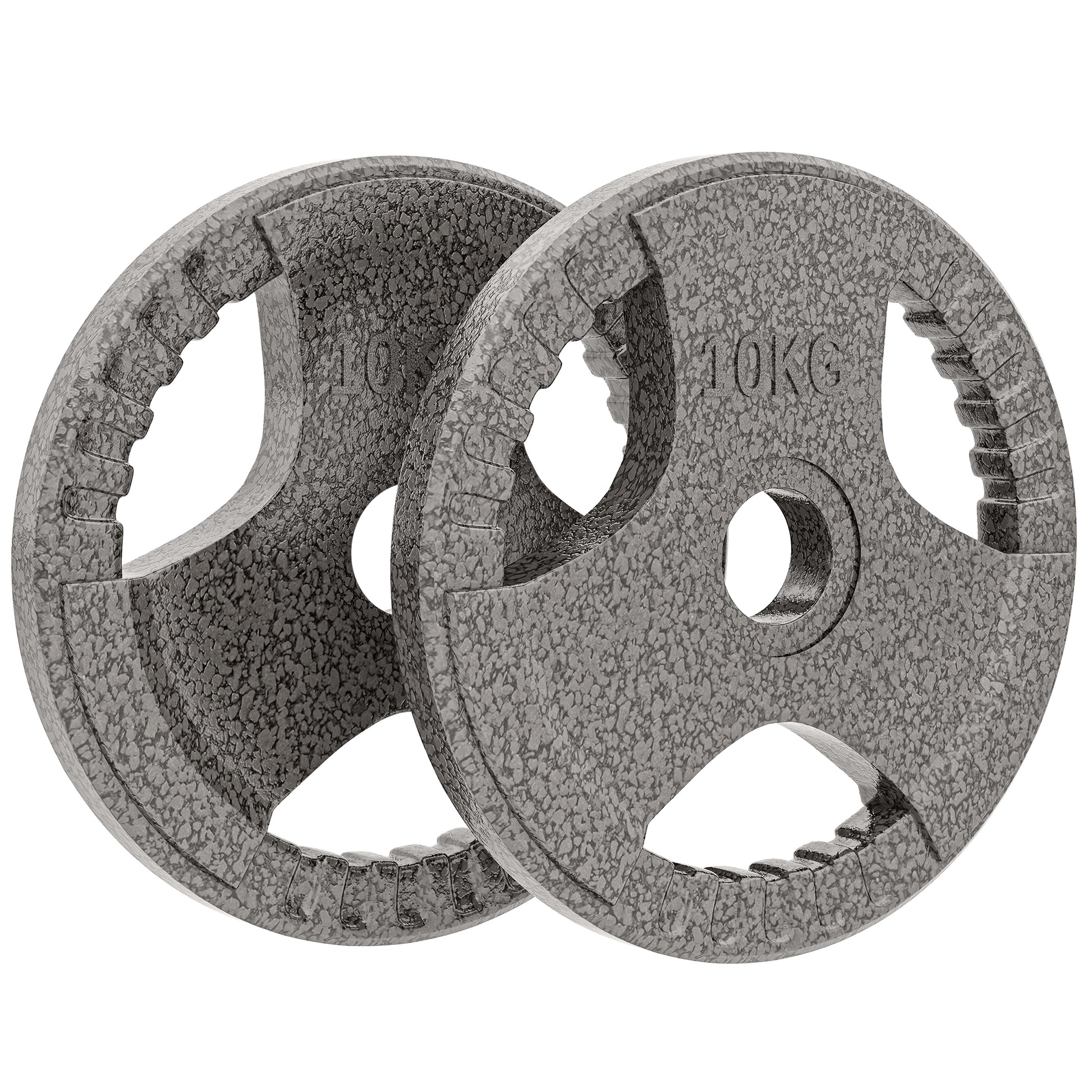 Photo of HOMCOM Set of 2 Cast Iron Weight Plates for 2 inch/5cm Hole Dumbbell Handle Bar, 20kg Dumbbell Plates Barbell Weight 2 x 10kg in 10kg colour on a white background