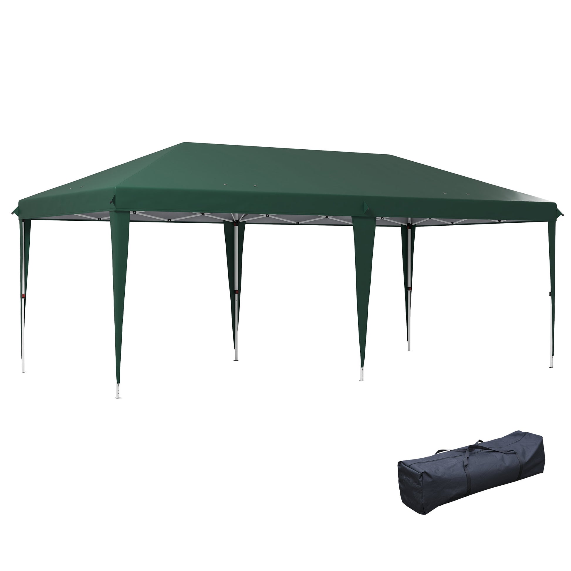 Photo of Outsunny 6 x 3 m Pop-Up Steel Frame Gazebo - Green in Green colour on a white background