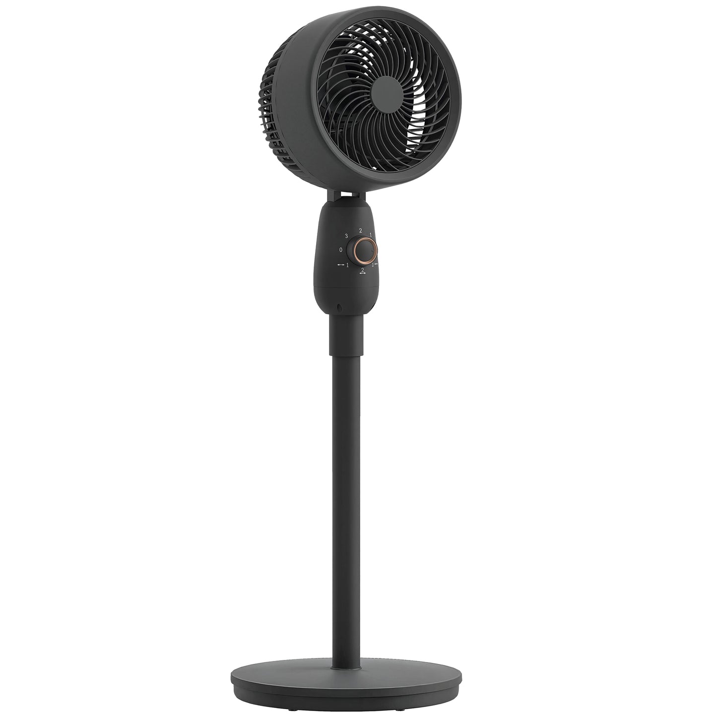 Photo of HOMCOM Pedestal Fan, Powerful Air Circulator, 36 Inch Floor Standing Fan with 3 Speed Settings, 70° Oscillating for Bedroom, Home and Office, Black in Black colour on a white background