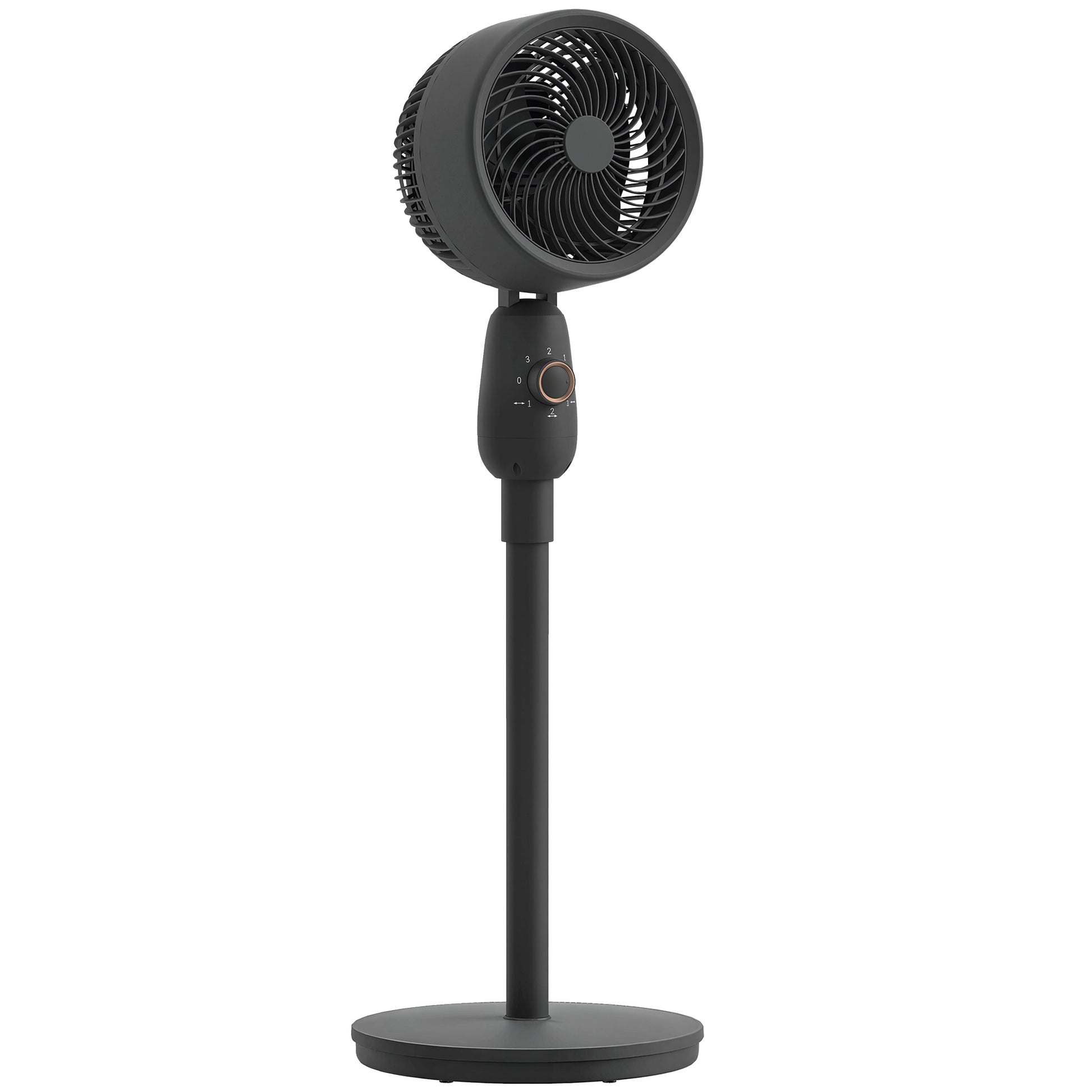 Photo of HOMCOM Pedestal Fan, Powerful Air Circulator, 36 Inch Floor Standing Fan with 3 Speed Settings, 70° Oscillating for Bedroom, Home and Office, Black in Black colour on a white background