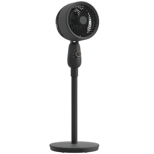 Photo of HOMCOM Pedestal Fan, Powerful Air Circulator, 36 Inch Floor Standing Fan with 3 Speed Settings, 70° Oscillating for Bedroom, Home and Office, Black in Black colour on a white background