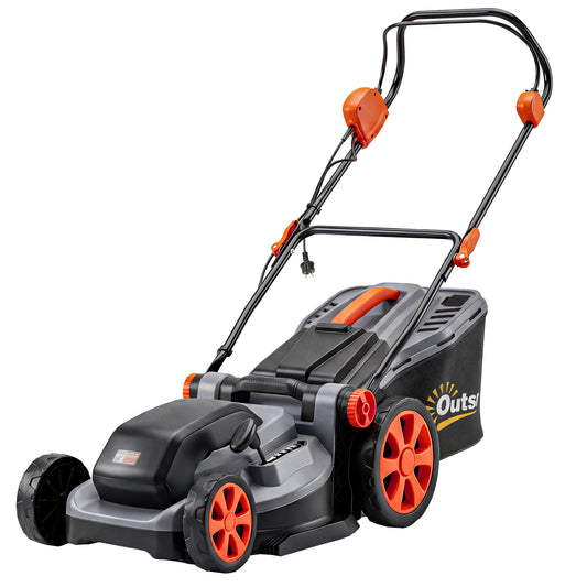 Photo of Outsunny 1800W Electric Lawnmower with 40cm Cutting Width, Mulching Feature, 50L Grass Collection Bag, 6 Cutting Heights in Heights colour on a white background