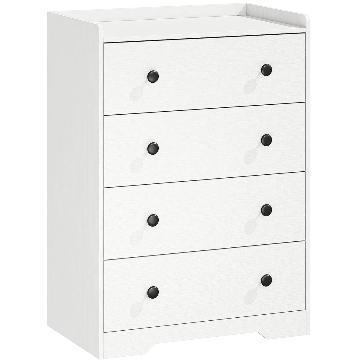 Photo of HOMCOM 4 Drawer Chest of Drawers, Modern Dresser for Bedroom, Storage Cabinet for Living Room Entryway, White Wood Effect in Effect colour on a white background