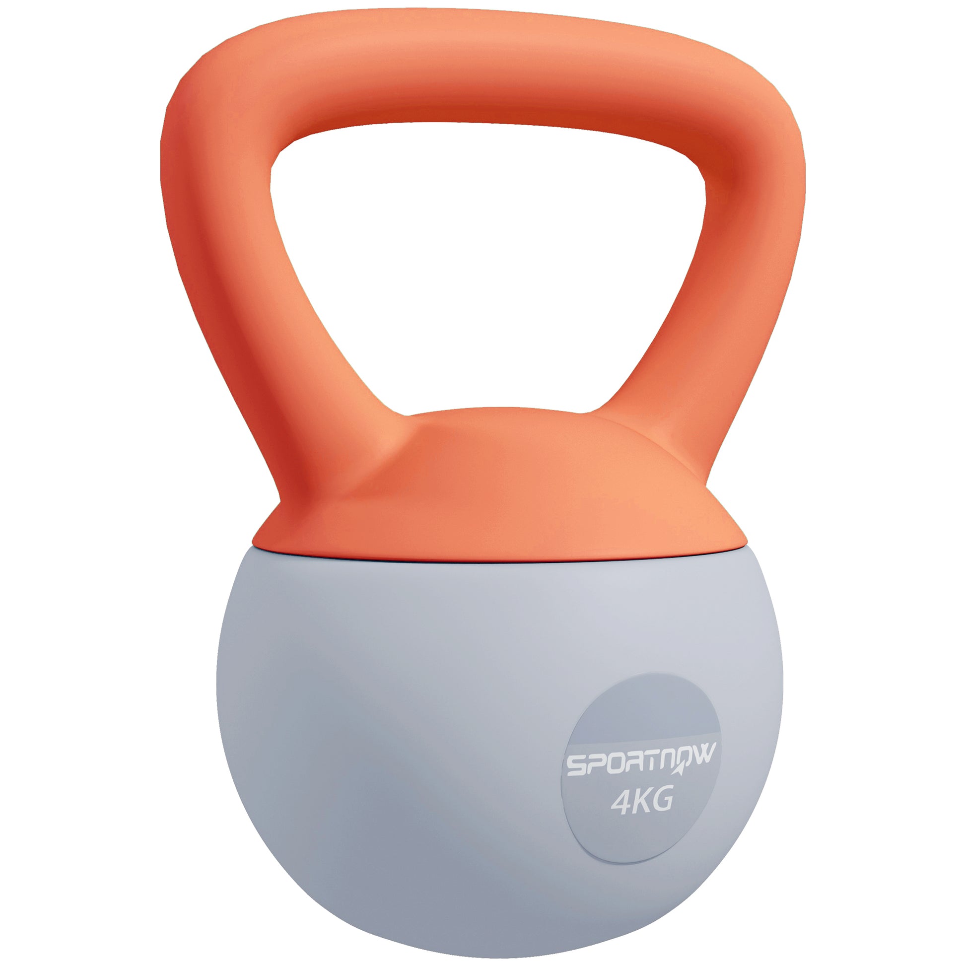 Photo of SPORTNOW 4KG Soft Kettlebell, Kettlebell with Non-Slip Handle for Home Gym, Weight Lifting, Strength Training, Orange/Grey in Orange/Grey colour on a white background