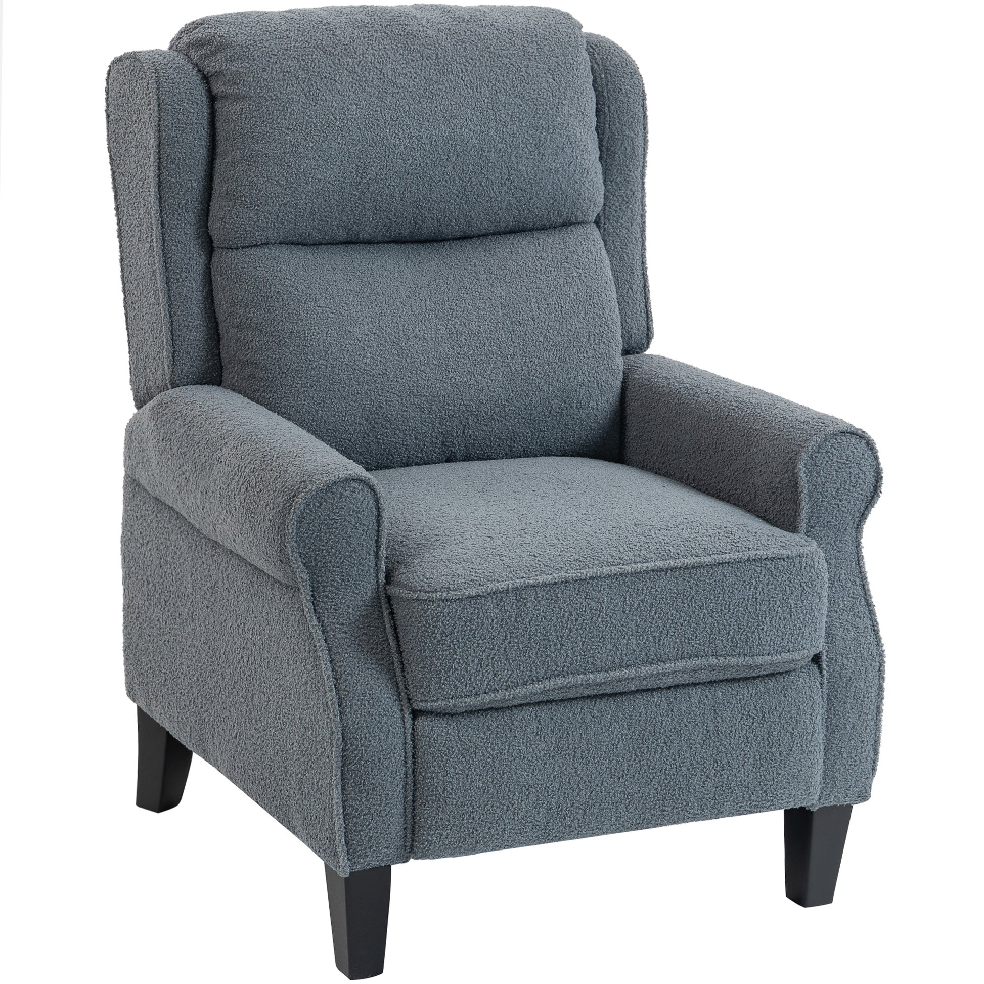 Photo of HOMCOM Recliner Armchair with Extended Leg Rest - Grey in Grey colour on a white background