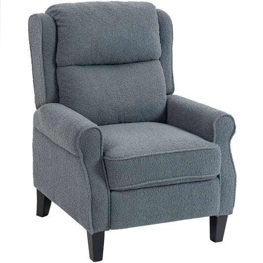 Photo of HOMCOM Recliner Armchair with Extended Leg Rest - Grey in Grey colour on a white background