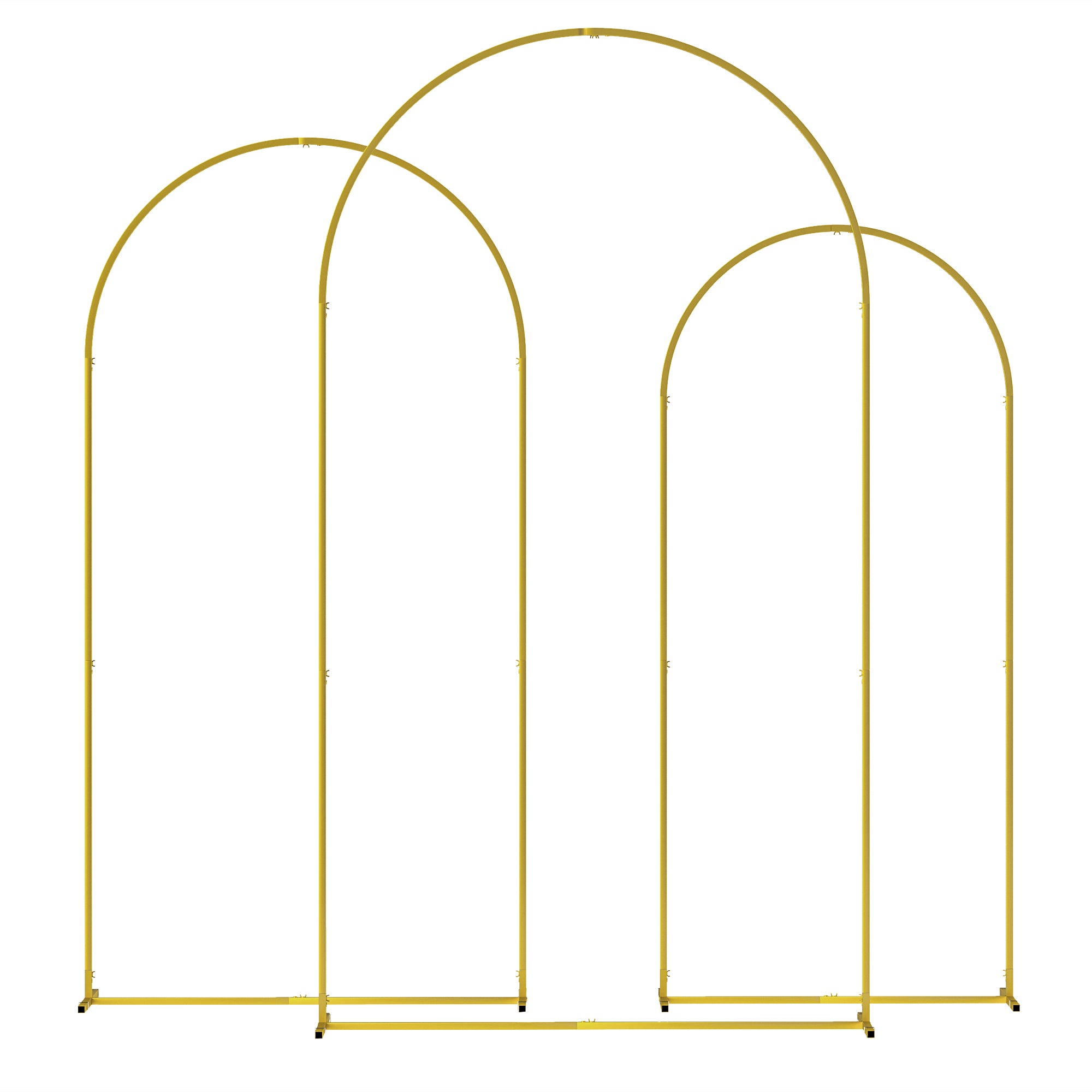 Outsunny Wedding Arch Frame Set, 2.2, 2, 1.8 m Metal Backdrop Stand Se ...