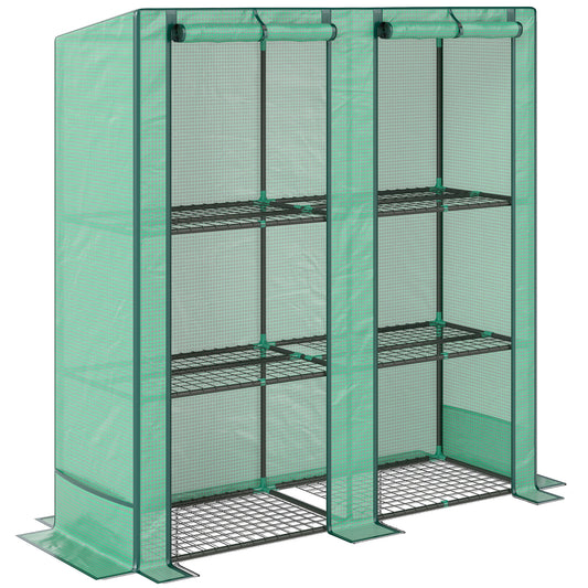 Photo of Outsunny Three-Tier Mini Greenhouse - Green in Green colour on a white background