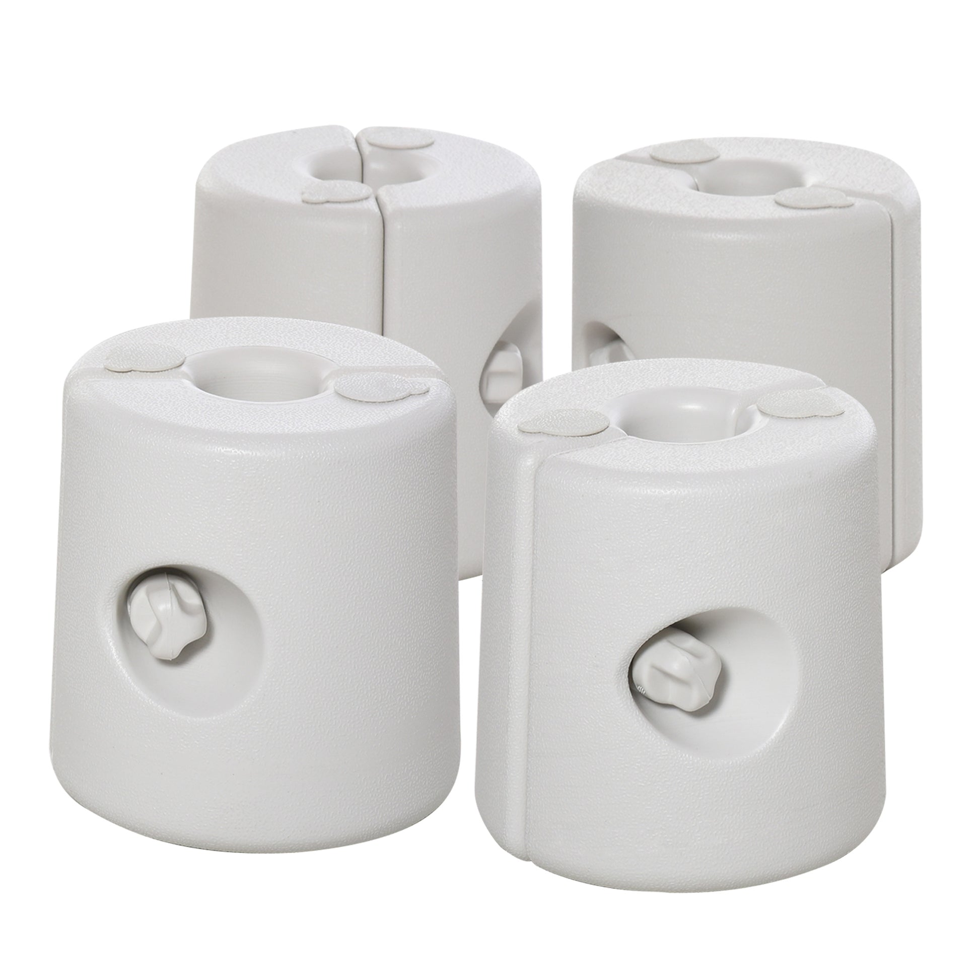Photo of Outsunny 4 Pack 36 kg Gazebo Weights, Canopy Tent Weights with Rapid Clip, Gazebo Leg Weights Fill with Sand or Water, White in White colour on a white background