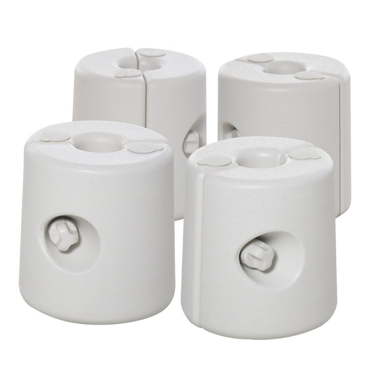 Photo of Outsunny 4 Pack 36 kg Gazebo Weights, Canopy Tent Weights with Rapid Clip, Gazebo Leg Weights Fill with Sand or Water, White in White colour on a white background