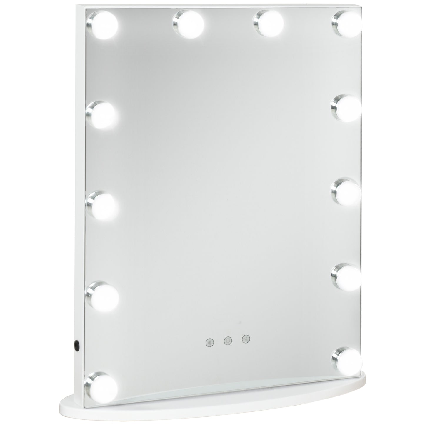 Photo of HOMCOM Hollywood Mirror with Lights for Makeup Dressing Table, Lighted Vanity Mirror with 12 Dimmable LED Bulbs and USB Plug in Power Supply, White in White colour on a white background