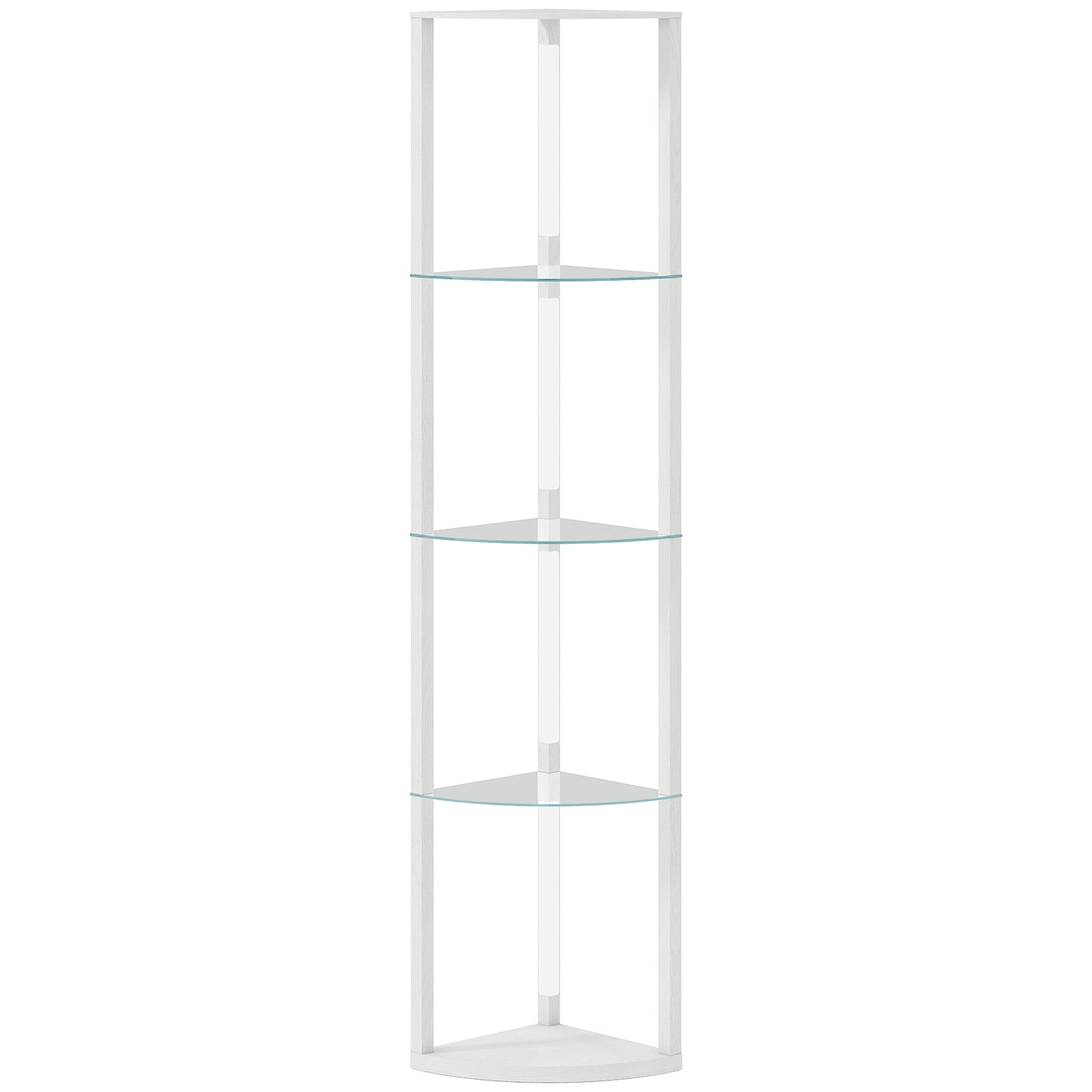 Photo of HOMCOM LED Floor Lamp with Shelves, Dimmable Standing Lamp with Foot Switch for Living Room, Bedroom, White in White colour on a white background