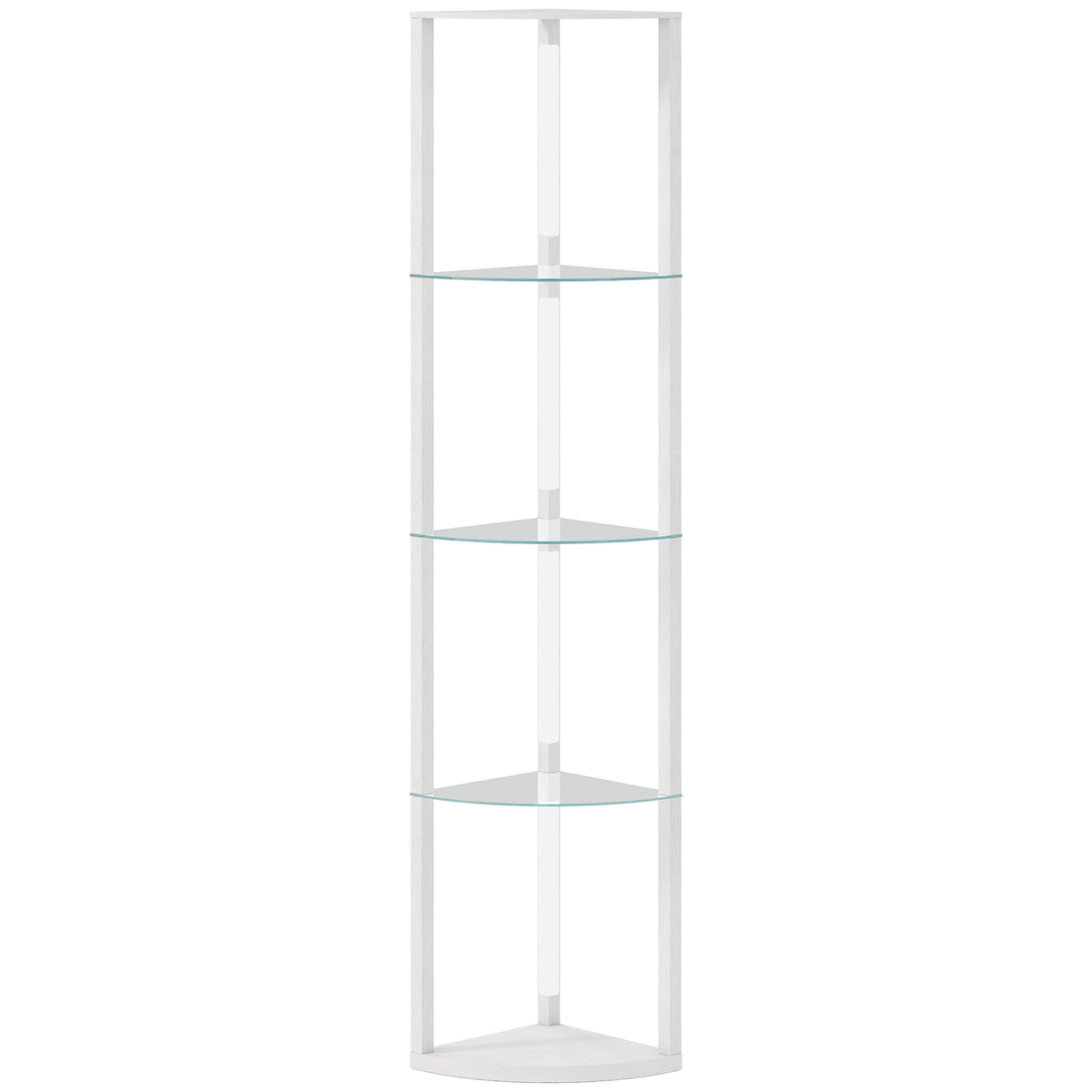 Photo of HOMCOM LED Floor Lamp with Shelves, Dimmable Standing Lamp with Foot Switch for Living Room, Bedroom, White in White colour on a white background