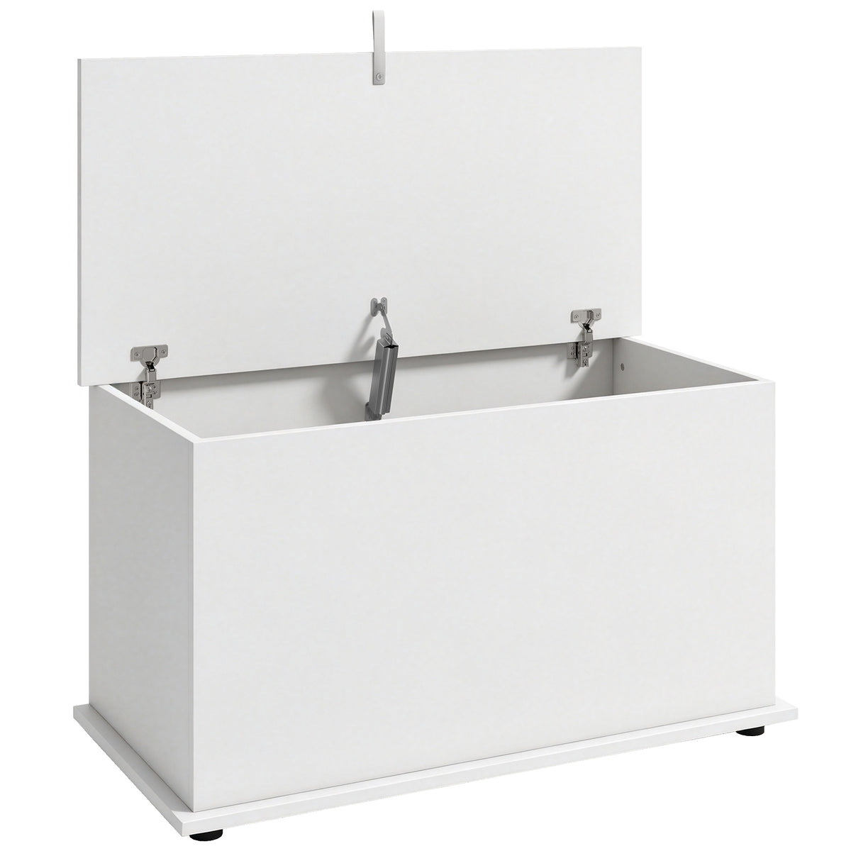 Photo of HOMCOM Storage Chest, 102L Blanket Box, Shoe Bench with Safety Hinged Lid, Bed End Bench for Bedroom, 80 x 40 x 45cm, White in White colour on a white background