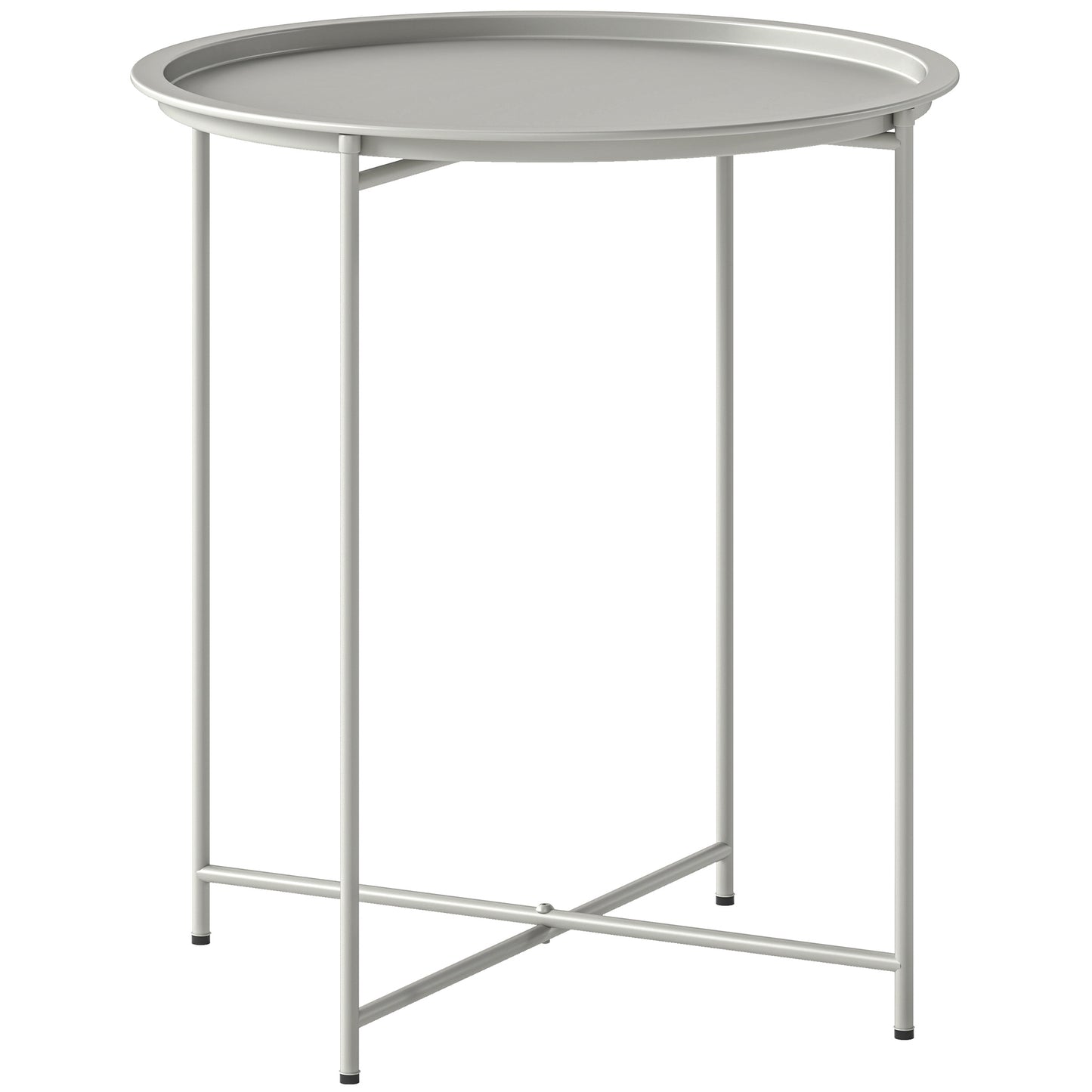 Photo of Outsunny Steel Removable Tray Top Garden Table - White in White colour on a white background