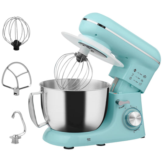 Photo of HOMCOM 1300W Kitchen Stand Mixer, with Accessories - Blue in Blue colour on a white background