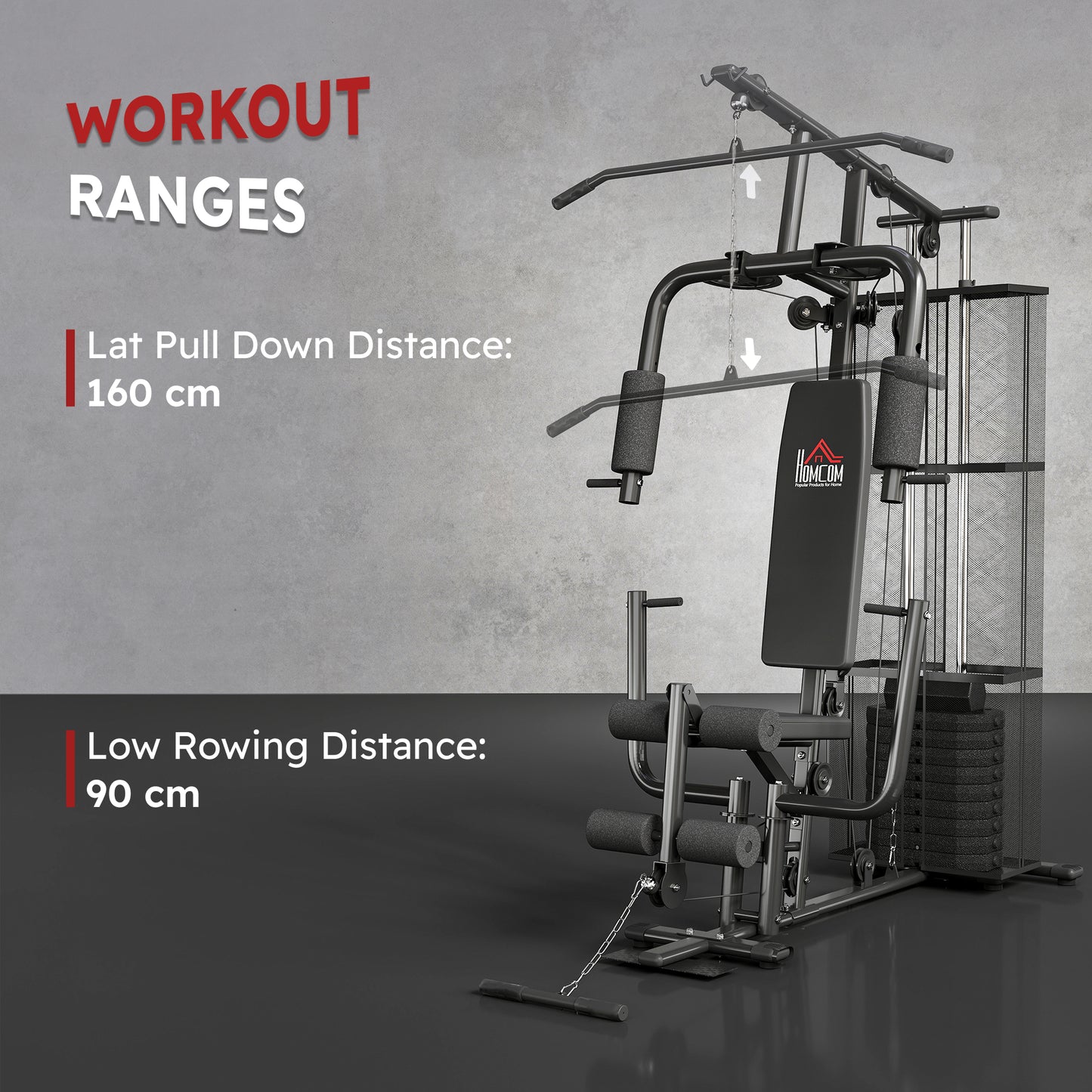 HOMCOM Multifunction Home Gym System Weight Training Exercise Workout Station