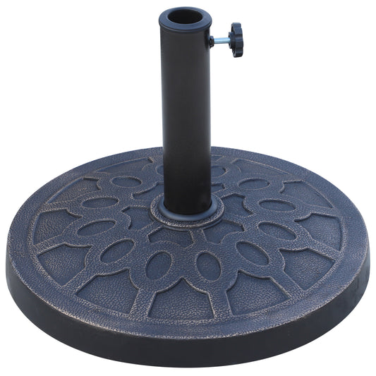 Photo of Outsunny 13kg Resin Umbrella Stand Holder, Garden Parasol Base for 38mm or 48mm Outdoor Umbrella Poles, Bronze Tone in Tone colour on a white background