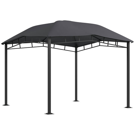 Photo of Outsunny 3x3(m) Outdoor Gazebo Garden Gazebo Pavilion Sunshade Canopy Tent with Steel Frame, Grey in Grey colour on a white background