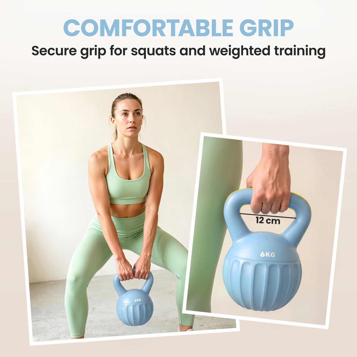 SPORTNOW Kettlebell for Strength Training Kettle Bell with Non-Slip Handle 6 kg Blue