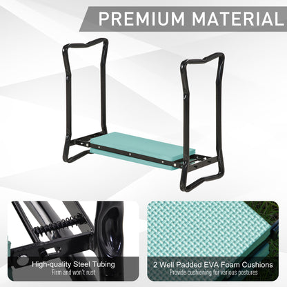 Outsunny garden kneeler seat with padded green EVA foam and black steel tubing