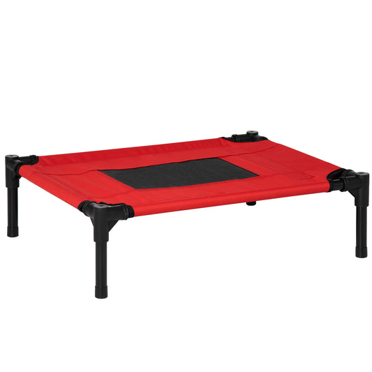 Photo of PawHut Raised Dog Bed Cat Elevated Lifted Portable Camping w/ Metal Frame Black and Red (Small) in (Small) colour on a white background