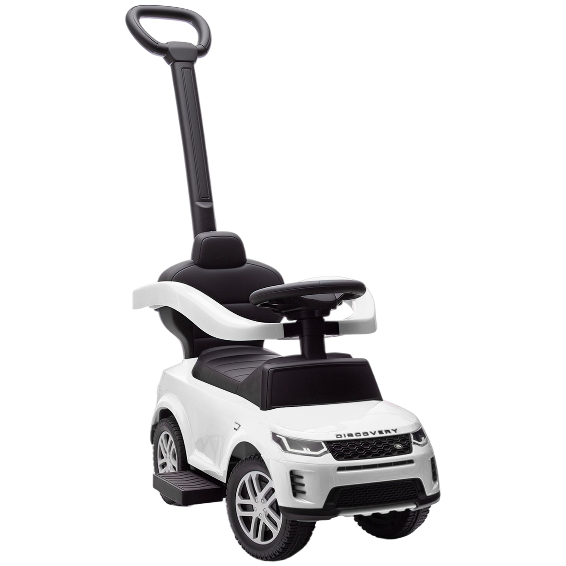 Photo of AIYAPLAY Land Rover Discovery Licensed Baby Push Car, 2-in-1 Ride on Car with Push Handle and Safety Guardrail, White in White colour on a white background