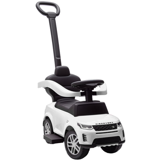 Photo of AIYAPLAY Land Rover Discovery Licensed Baby Push Car, 2-in-1 Ride on Car with Push Handle and Safety Guardrail, White in White colour on a white background
