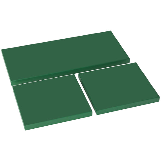 Photo of Outsunny Outdoor Seat Cushion Pads for Rattan Furniture, 3 PCs Garden Furniture Cushions, Green in Green colour on a white background
