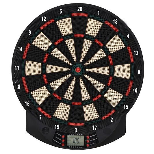 Photo of HOMCOM LCD Electronic Dartboard Set Features 26 Games w/ 185 Variations and Include 6 Darts Multi-Game Option Ready-to-Play in Ready-to-Play colour on a white background