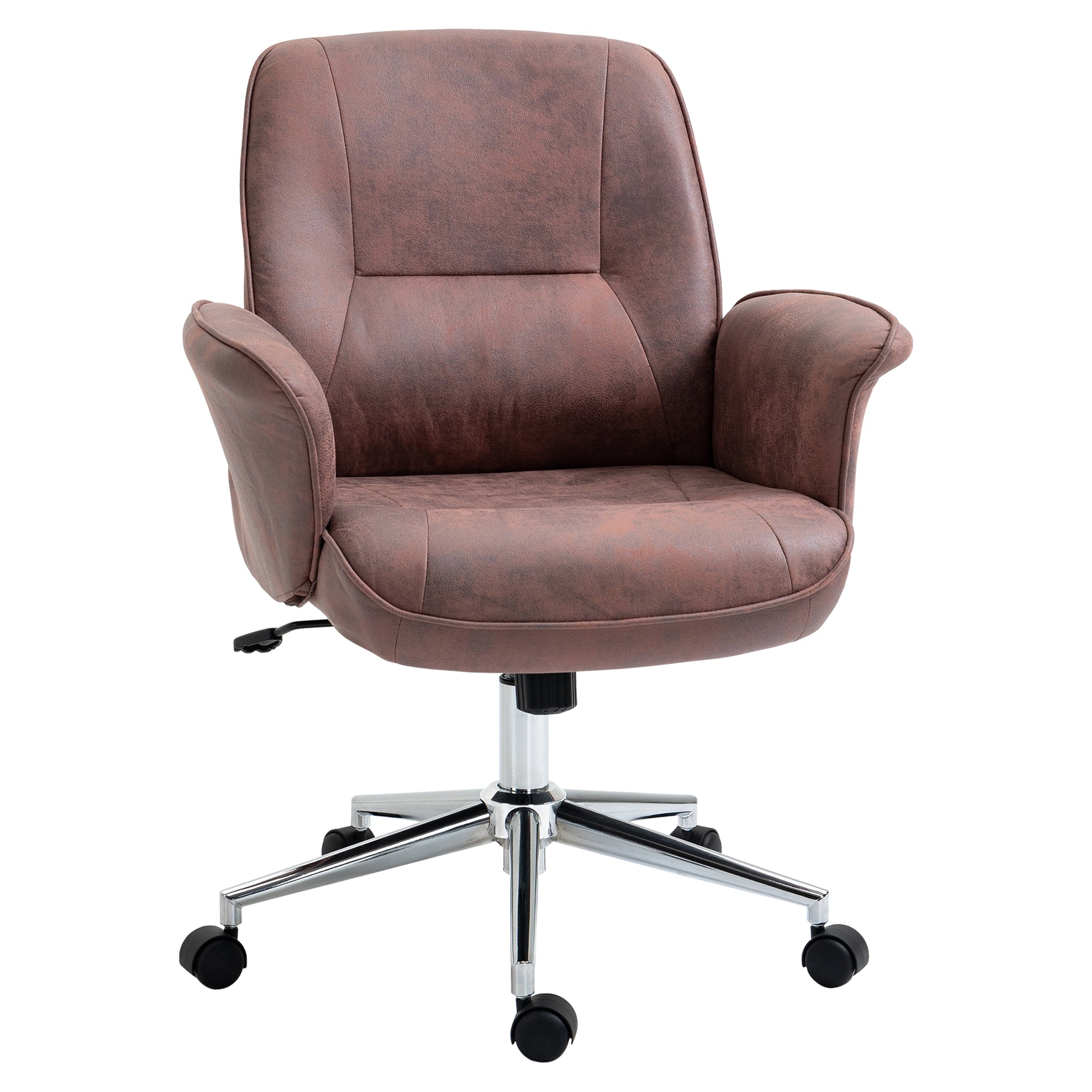 Photo of Vinsetto Office Chair, Desk Chair, Swivel Computer Chair with Armrest and Rolling Wheels for Home and Work, Red in Red colour on a white background