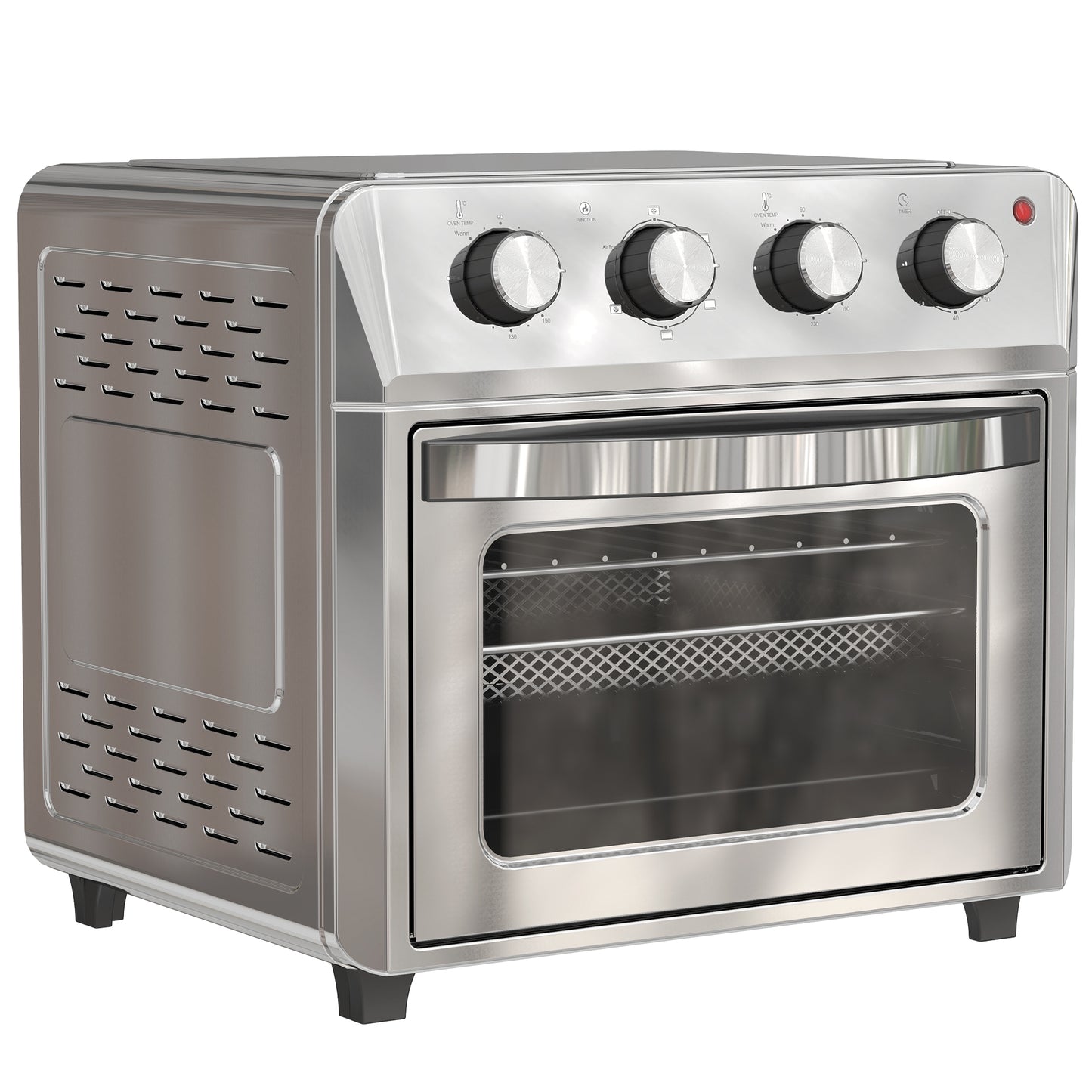 Photo of HOMCOM 24L Air Fryer Oven, Mini Oven, Oil Free Cooking, Grill, Roast, Bake, with Adjustable Temperature, Timer, Touch Screen, Dishwasher Safe, 1600W, Silver in Silver colour on a white background