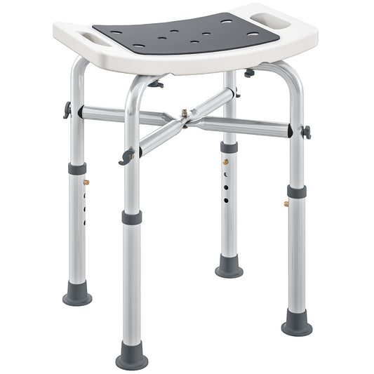Photo of HOMCOM 44-51.5cm Aluminium Frame Shower/Bath Stool - Grey in Grey colour on a white background