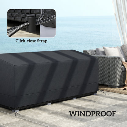 Outsunny black patio furniture cover with click-close securing strap