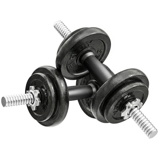 Photo of SPORTNOW 2-in-1 Adjustable Dumbbells Set, 20kg Cast Iron Weights Dumbbells Set with Non-Slip Grip for Strength Training, Weight Lifting, Bodybuilding, Home Gym Workout Equipment for Men & Women in Women colour on a white background