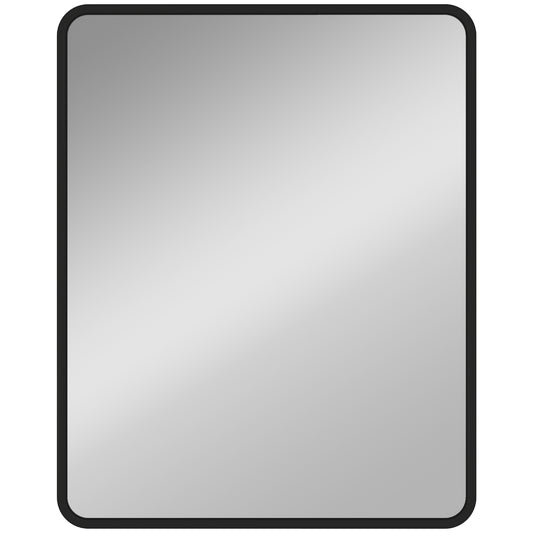 Photo of HOMCOM Rectangular Wall Mirror with HD Glass - Black in Black colour on a white background