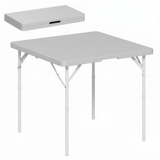 Photo of Outsunny 34/74cm Folding Camping Table, with Handle - Grey in Grey colour on a white background