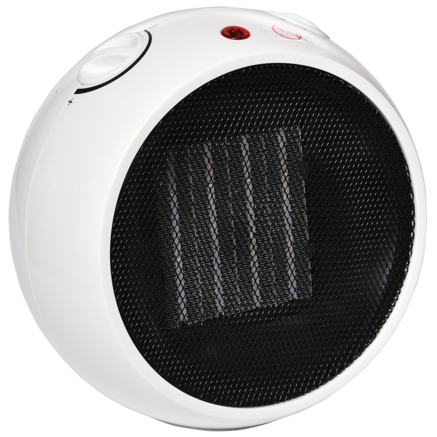 Photo of HOMCOM 1500W Small Space Heater, Ceramic Electric Plug in Fan Heater with 3 Heat Setting, Adjustable Temperature, Tip-Over, Overheating Protection, Low Energy, White in White colour on a white background
