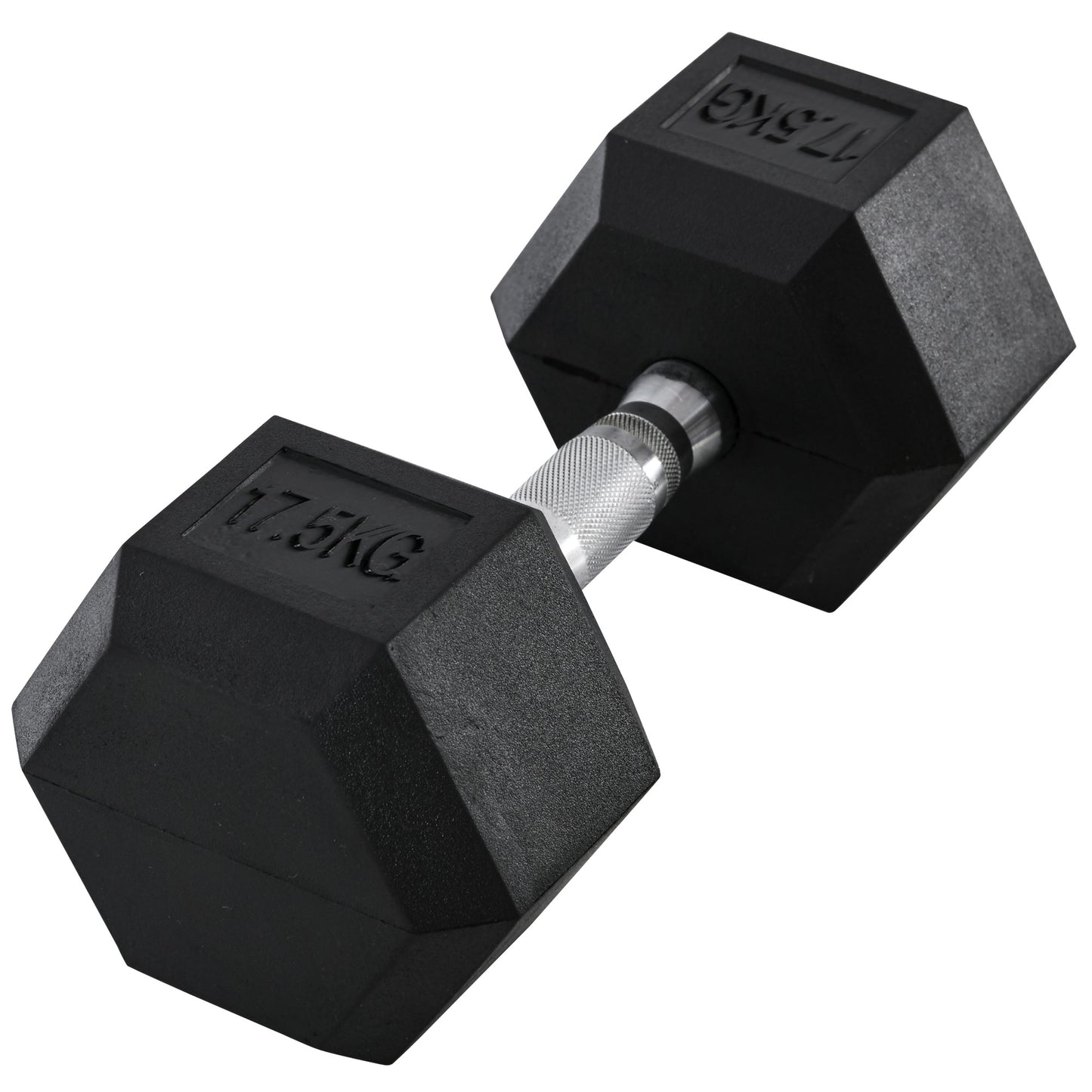 Photo of HOMCOM 17.5KG Single Rubber Hex Dumbbell Portable Hand Weights Dumbbell Home Gym in Gym colour on a white background