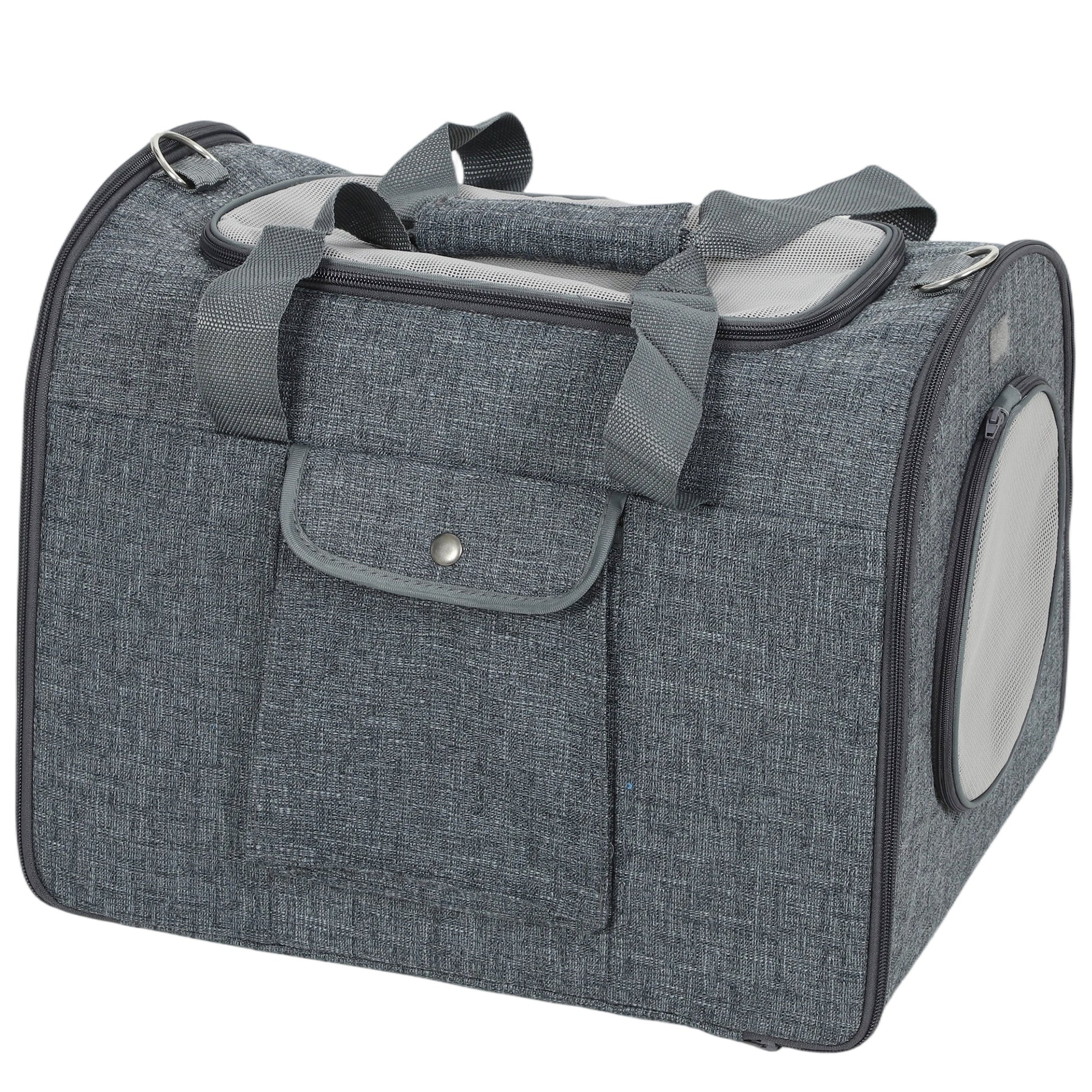 Photo of PawHut Soft Sided Cat Carrier Bag, Portable Foldable Pet Carrier with Shoulder Strap & Removable Mat for Small Pet Up to 10kg in 10kg colour on a white background