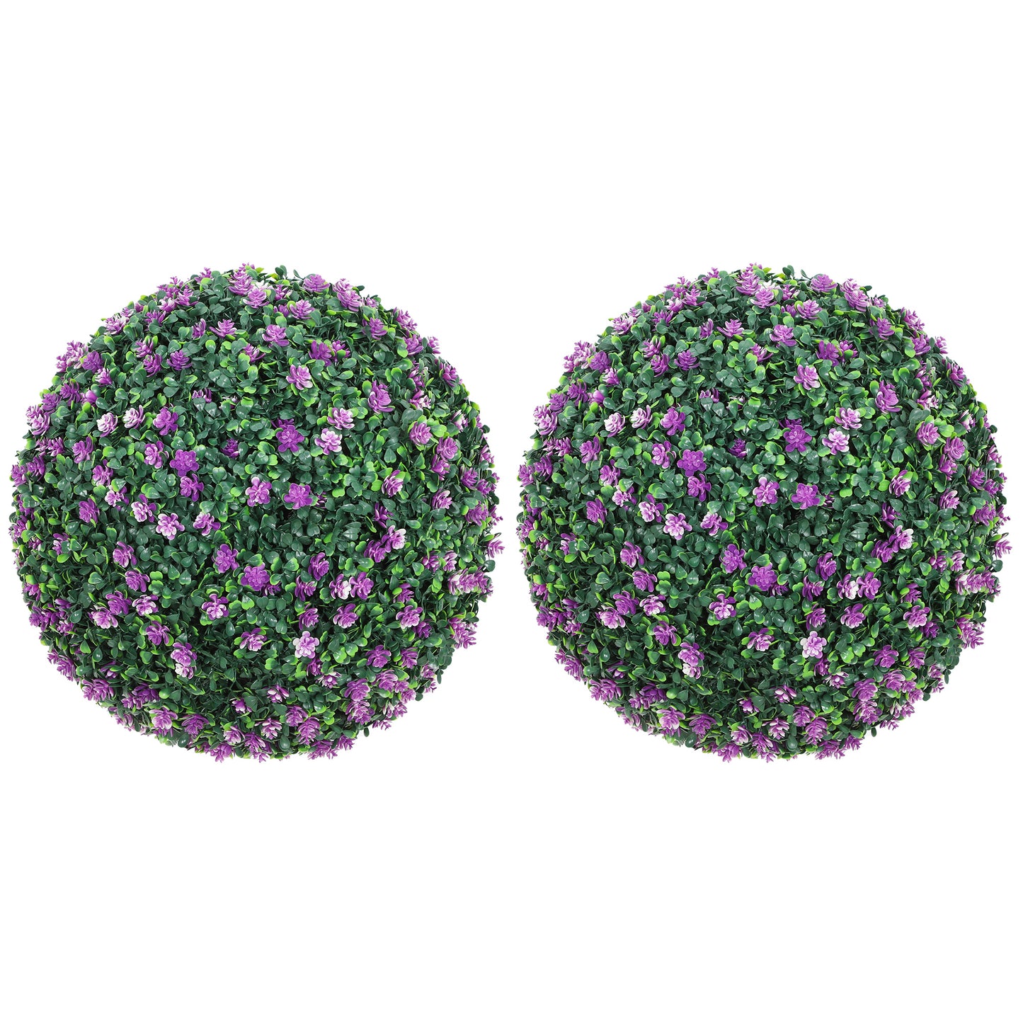 Photo of HOMCOM Set of Two Artificial Boxwood Balls Plants - Purple in Purple colour on a white background