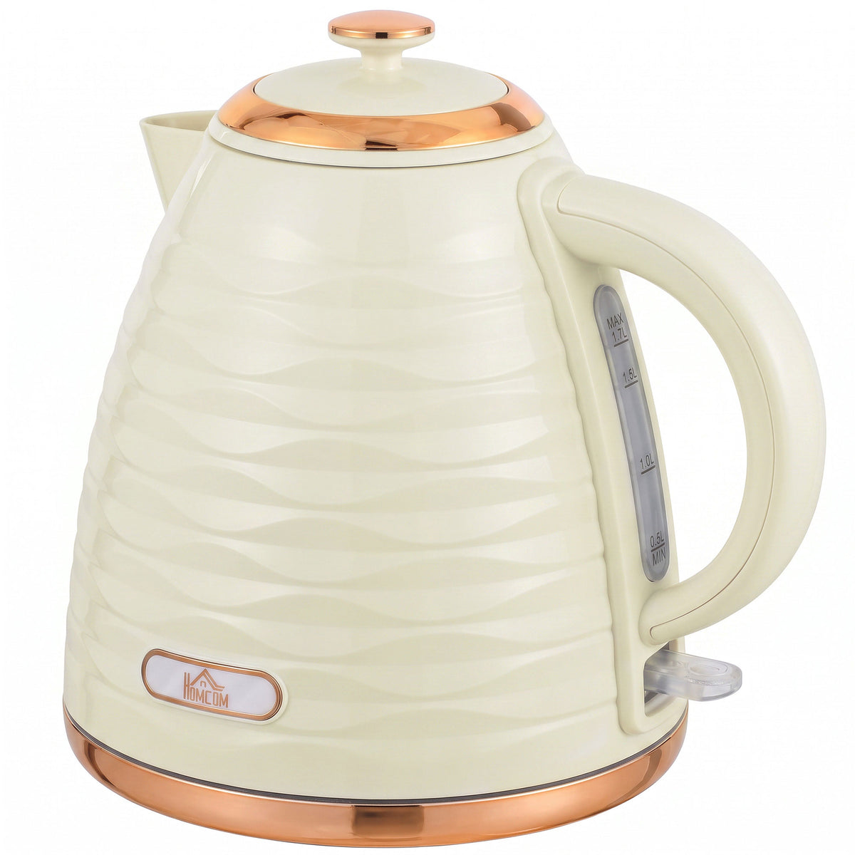 Photo of HOMCOM 3kW Rapid Boil Honeycomb Kettle - Cream White in White colour on a white background