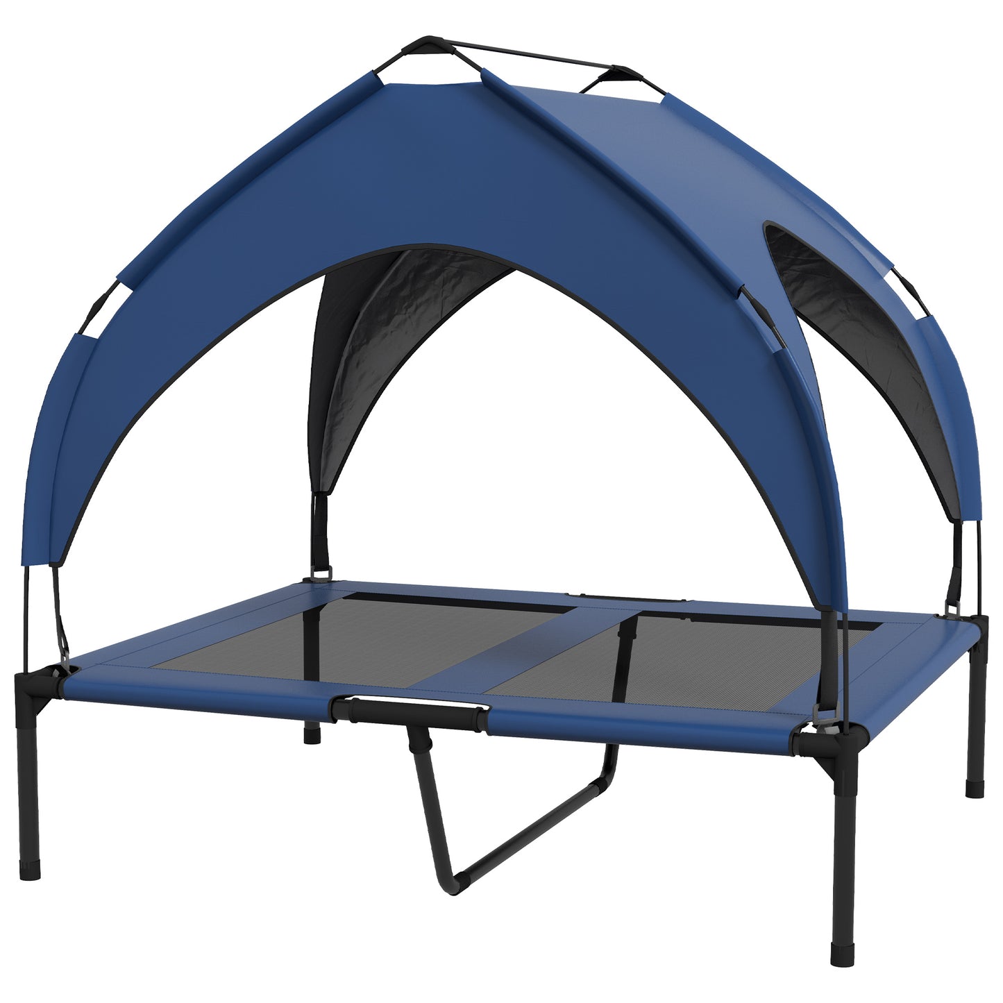 Photo of PawHut Cooling Raised Pet Bed w/ Washable Breathable Mesh, for Medium, Large Dogs, 91 x 76 x 89cm - Dark Blue in Blue colour on a white background