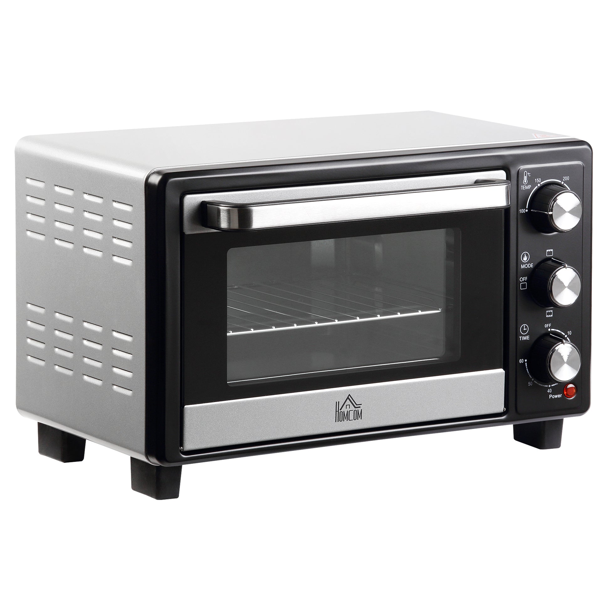 Photo of HOMCOM 16L Mini 1400W Countertop Oven - Black/Silver Tone in Tone colour on a white background
